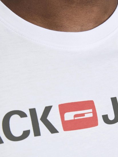 Jack & Jones JJECORP LOGO T-Shirt White - Тениски - мъжки тениски големи размери