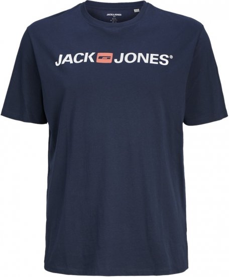 Jack & Jones Corp Logo Crew Neck T-Shirt Navy Blazer - Тениски - мъжки тениски големи размери
