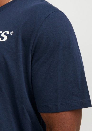 Jack & Jones Corp Logo Crew Neck T-Shirt Navy Blazer - Тениски - мъжки тениски големи размери