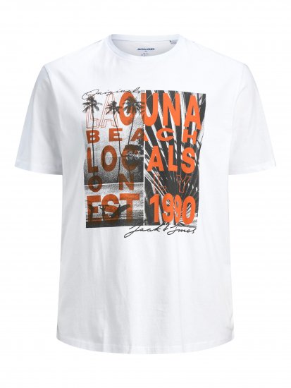 Jack & Jones Rocto T-shirt White - Тениски - мъжки тениски големи размери