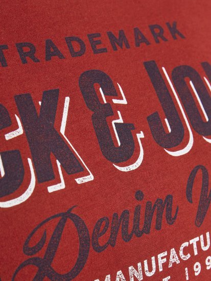 Jack & Jones JJELOGO TEE Red - Тениски - мъжки тениски големи размери