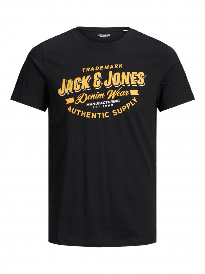 Jack & Jones JJELOGO TEE Black - Тениски - мъжки тениски големи размери