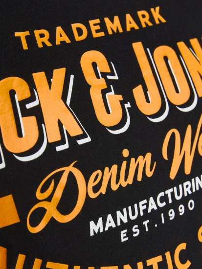 Jack & Jones JJELOGO TEE Black - Тениски - мъжки тениски големи размери