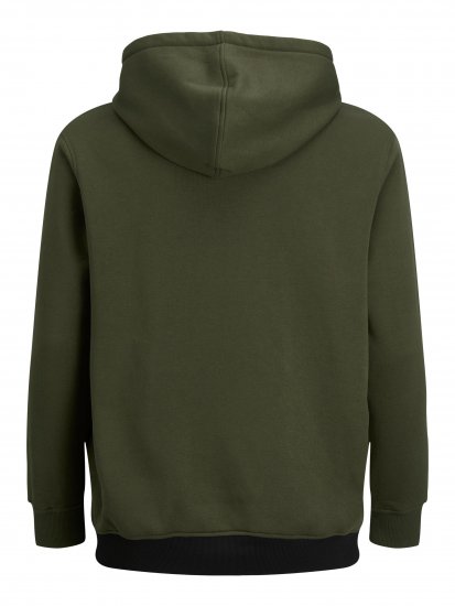 Jack & Jones JJEURBAN BLOCKING SWEAT Forest Green - Суичъри & cуичъри с качулка - мъжки суичъри големи размери
