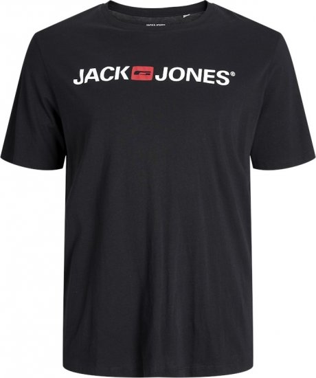 Jack & Jones Corp Logo Crew Neck T-Shirt Black - Тениски - мъжки тениски големи размери