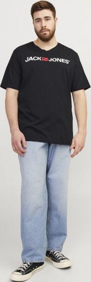 Jack & Jones Corp Logo Crew Neck T-Shirt Black - Тениски - мъжки тениски големи размери