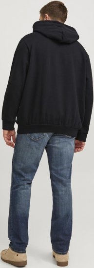 Jack & Jones CORP LOGO Large Print Hoodie Black - Суичъри & cуичъри с качулка - мъжки суичъри големи размери