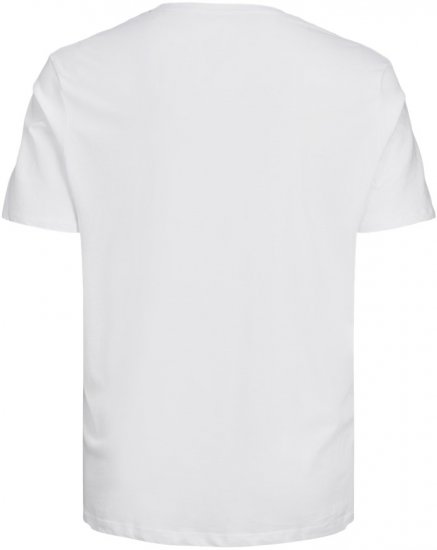 Jack & Jones CORP Logo T-Shirt White w Large Black Print - Тениски - мъжки тениски големи размери