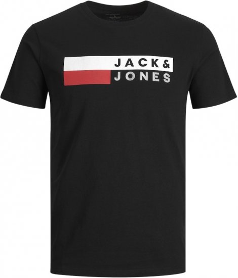 Jack & Jones CORP Logo T-Shirt Black/PLAY 4 - Тениски - мъжки тениски големи размери