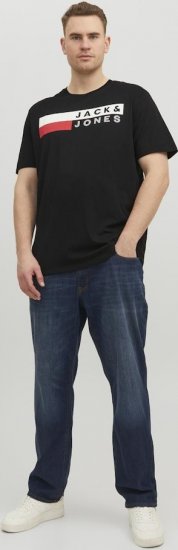Jack & Jones CORP Logo T-Shirt Black/PLAY 4 - Тениски - мъжки тениски големи размери