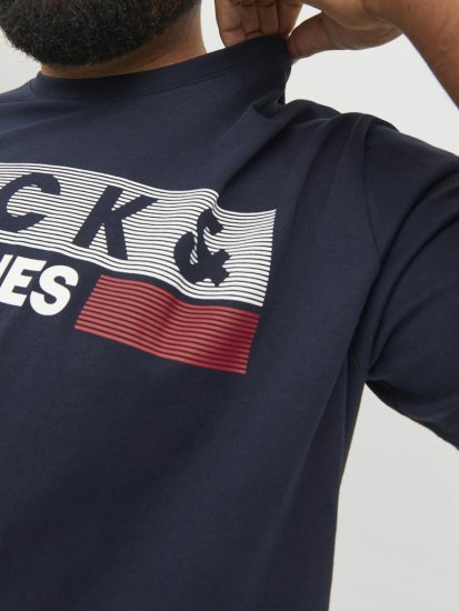Jack & Jones CORP Logo T-Shirt Navy/PLAY 4 - Тениски - мъжки тениски големи размери