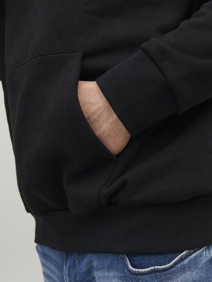 Jack & Jones CORP LOGO PLAY 4 Print Hoodie Black - Суичъри & cуичъри с качулка - мъжки суичъри големи размери