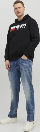 Jack & Jones CORP LOGO PLAY 4 Print Hoodie Black - Суичъри & cуичъри с качулка - мъжки суичъри големи размери