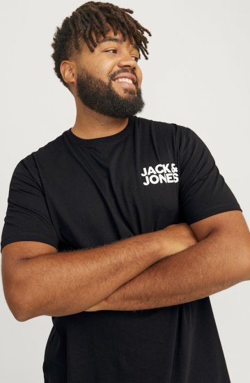 Jack & Jones CORP Logo T-Shirt Black - Тениски - мъжки тениски големи размери