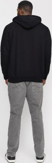 Jack & Jones CORP LOGO Small Print Hoodie Black - Суичъри & cуичъри с качулка - мъжки суичъри големи размери