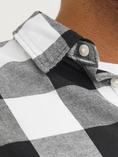 Jack & Jones Gingham L/S Shirt Whisper White - Ризи - мъжки ризи големи размери