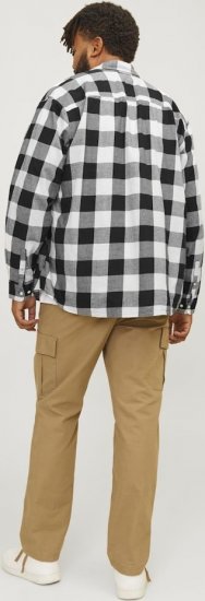 Jack & Jones Gingham L/S Shirt Whisper White - Ризи - мъжки ризи големи размери