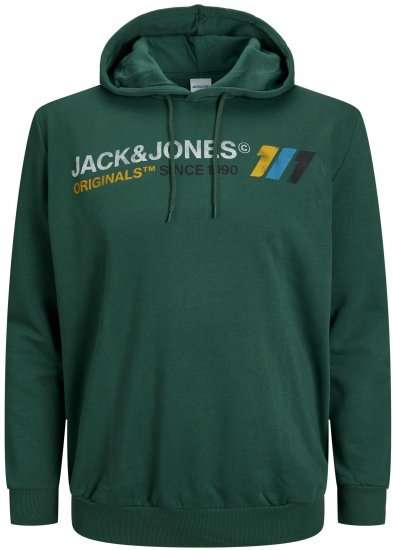 Jack & Jones JORNATE SWEAT Hoodie Green - Суичъри & cуичъри с качулка - мъжки суичъри големи размери
