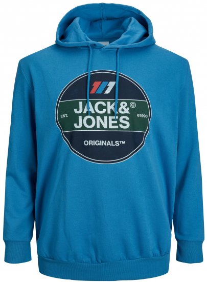 Jack & Jones JORNATE SWEAT Hoodie Blue - Суичъри & cуичъри с качулка - мъжки суичъри големи размери