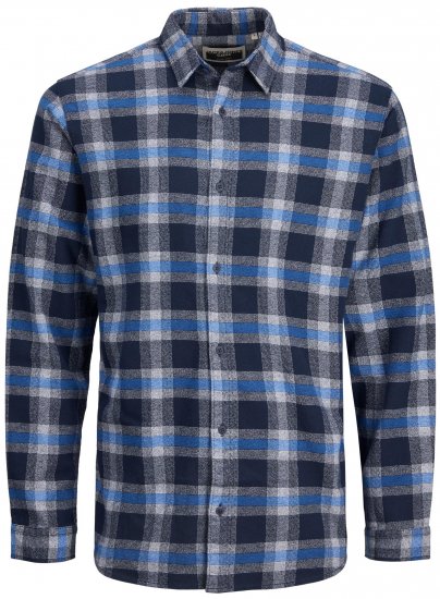 Jack & Jones JCOBERG SHIRT Blue - Ризи - мъжки ризи големи размери