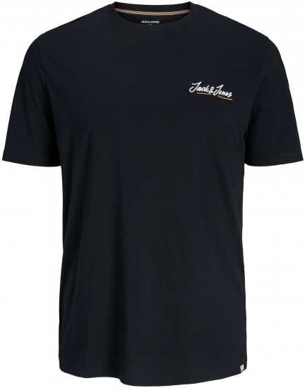 Jack & Jones JORPAUL TONS TEE Black - Тениски - мъжки тениски големи размери