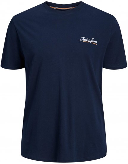Jack & Jones JORPAUL TONS TEE Navy - Тениски - мъжки тениски големи размери