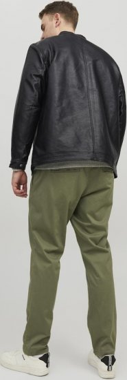 Jack & Jones Rocky Urban Rider Leather Jacket Black - Якета - мъжки якета големи размери