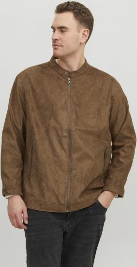 Jack & Jones Rocky Urban Rider Leather Jacket Brown - Якета - мъжки якета големи размери