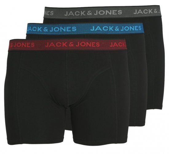 Jack & Jones WAISTBAND Trunks 3-Pack Asphalt - Бельо & Бански шорти - Мъжко бельо големи размери