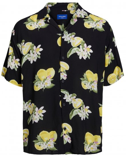 Jack & Jones JORLUKE FLORES Resort Shirt Black - Ризи - мъжки ризи големи размери