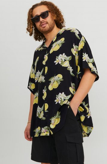 Jack & Jones JORLUKE FLORES Resort Shirt Black - Ризи - мъжки ризи големи размери
