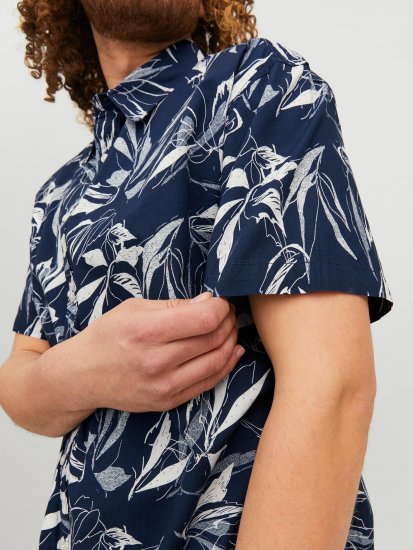 Jack & Jones JORCRAYON AOP Shirt Navy - Ризи - мъжки ризи големи размери