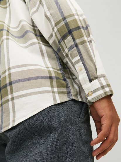 Jack & Jones JORJOSHUA Checked Shirt Dusty Olive - Ризи - мъжки ризи големи размери