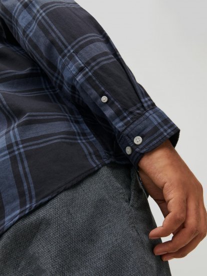 Jack & Jones JORJOSHUA Checked Shirt Navy - Ризи - мъжки ризи големи размери