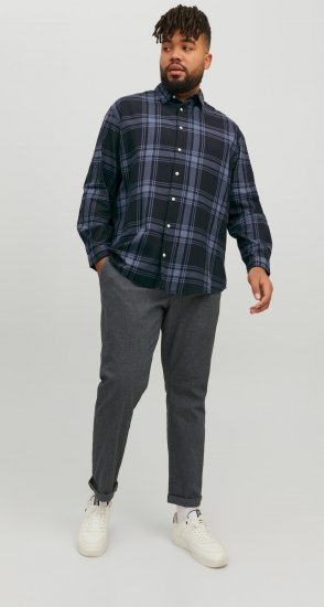 Jack & Jones JORJOSHUA Checked Shirt Navy - Ризи - мъжки ризи големи размери