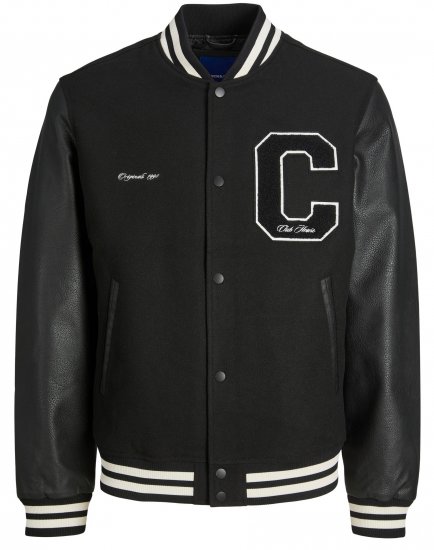 Jack & Jones JORCOLLEGE Bomber Jacket Black - Якета - мъжки якета големи размери
