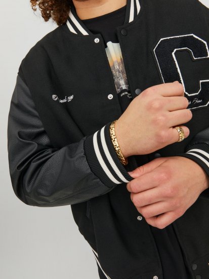 Jack & Jones JORCOLLEGE Bomber Jacket Black - Якета - мъжки якета големи размери