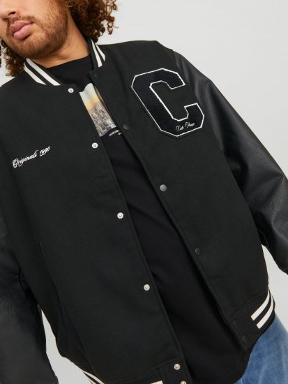 Jack & Jones JORCOLLEGE Bomber Jacket Black - Якета - мъжки якета големи размери