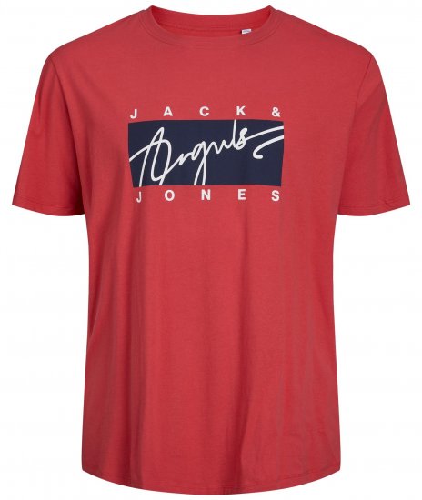Jack & Jones JORJOSHUA T-shirt Red - Тениски - мъжки тениски големи размери
