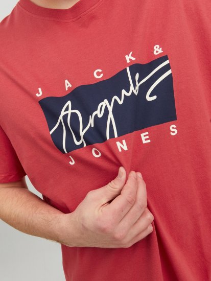 Jack & Jones JORJOSHUA T-shirt Red - Тениски - мъжки тениски големи размери