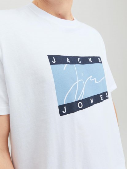 Jack & Jones JORJOSHUA T-shirt Bright White - Тениски - мъжки тениски големи размери