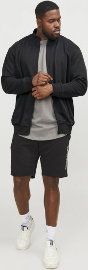 Jack & Jones PAULOS Turtleneck Zip Sweatshirt Black - Суичъри & cуичъри с качулка - мъжки суичъри големи размери