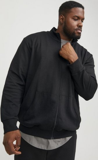 Jack & Jones PAULOS Turtleneck Zip Sweatshirt Black - Суичъри & cуичъри с качулка - мъжки суичъри големи размери