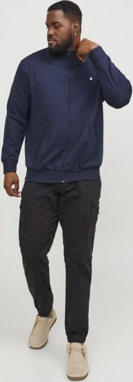 Jack & Jones PAULOS Turtleneck Zip Sweatshirt Navy Blazer - Суичъри & cуичъри с качулка - мъжки суичъри големи размери