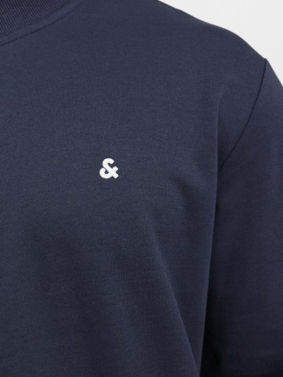 Jack & Jones PAULOS Turtleneck Zip Sweatshirt Navy Blazer - Суичъри & cуичъри с качулка - мъжки суичъри големи размери