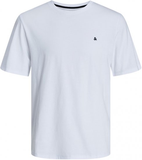 Jack & Jones PAULOS T-Shirt White - Тениски - мъжки тениски големи размери