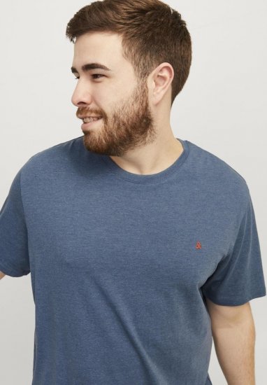 Jack & Jones PAULOS T-Shirt Denim Blue - Тениски - мъжки тениски големи размери