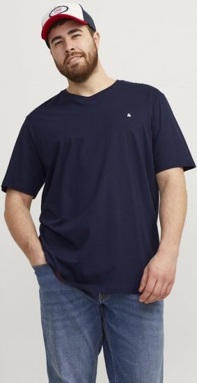 Jack & Jones PAULOS T-Shirt Navy Blazer - Тениски - мъжки тениски големи размери