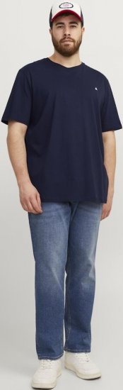 Jack & Jones PAULOS T-Shirt Navy Blazer - Тениски - мъжки тениски големи размери