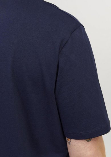 Jack & Jones PAULOS T-Shirt Navy Blazer - Тениски - мъжки тениски големи размери